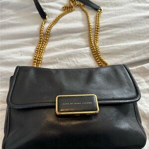Marc by Marc Jacobs Black Crossbody Bag with Gold Accents